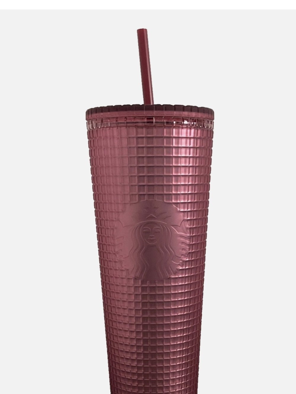NWT Starbucks Maroon Burgundy Metallic Venti Cold Cup Tumbler 24oz